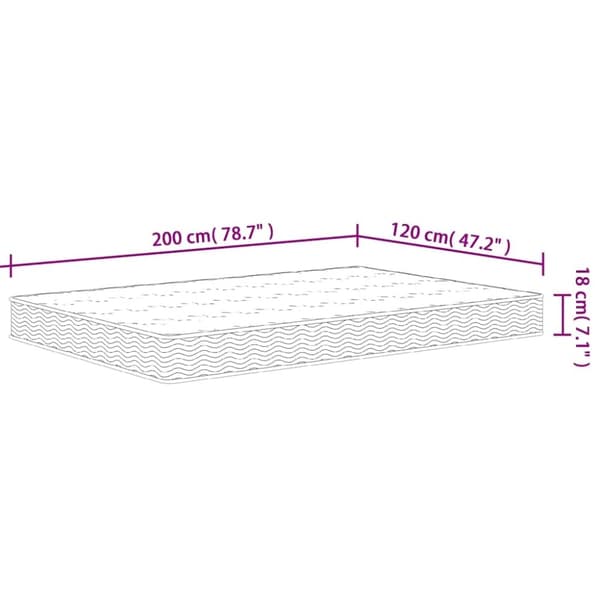 vidaXL springmadras med bonellfjedre 120x200 cm medium