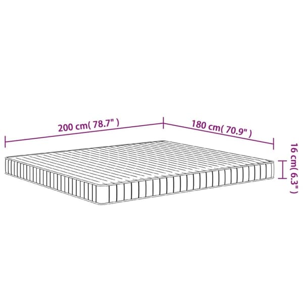 vidaXL Skummadrass medium mjuk 180x200 cm