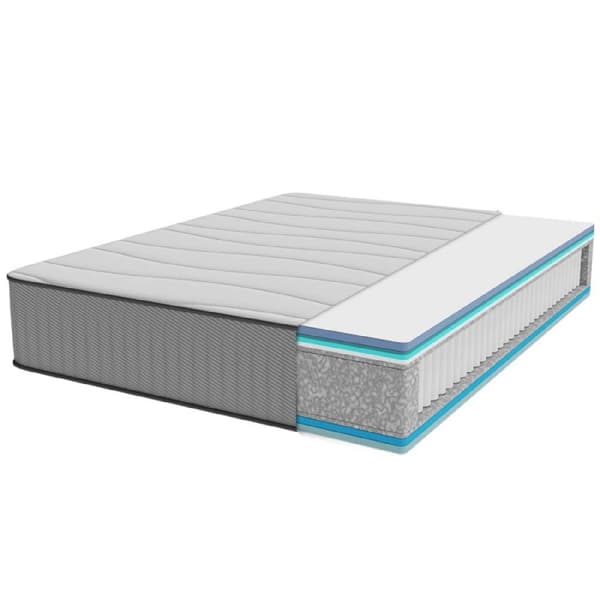 Cecotec Multilayer hybrid mattress with pocket-spring core, 28 cm high, and SeparateMuv, ViscoCare &amp; BreathSoft technologies.