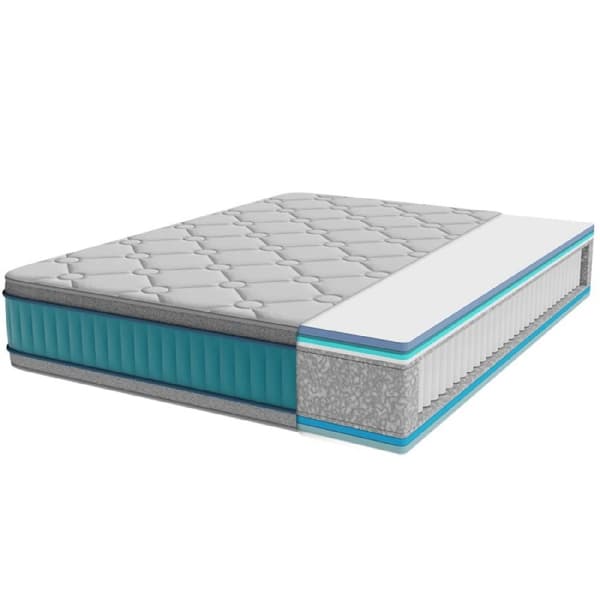 Cecotec Multilayer hybrid mattress with pocket-spring core, 32 cm high, and SeparateMuv, ViscoCare+ &amp; BreathSoft+ technologies.