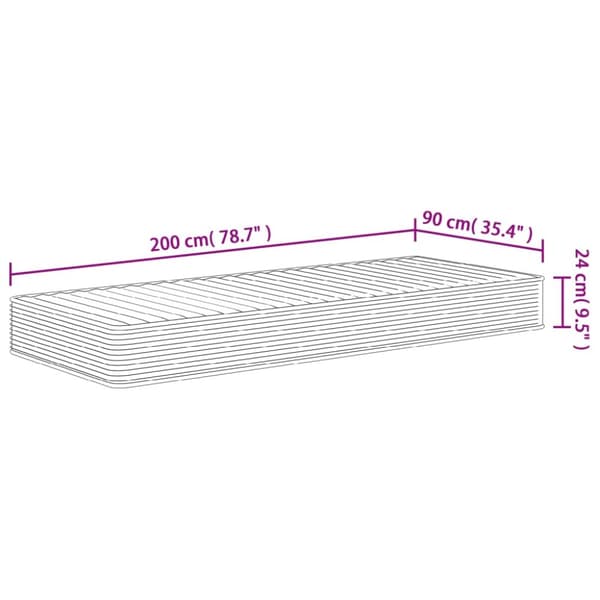 Vaahtomuovipatja medium pehmeä 90x200 cm