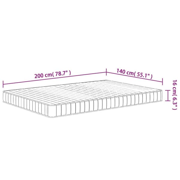 Skummadrass medium mjuk 140x200 cm
