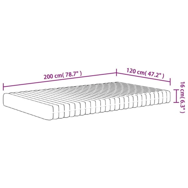 Skummadrass medium mjuk 120x200 cm