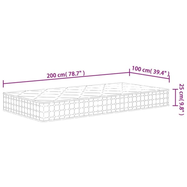 springmadras med pocketfjedre 100x200 cm medium fast