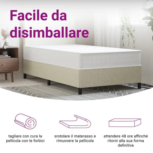 springmadras med pocketfjedre 100x200 cm medium fast