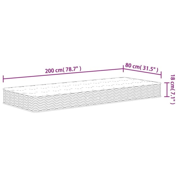 springmadras med bonellfjedre 80x200 cm medium