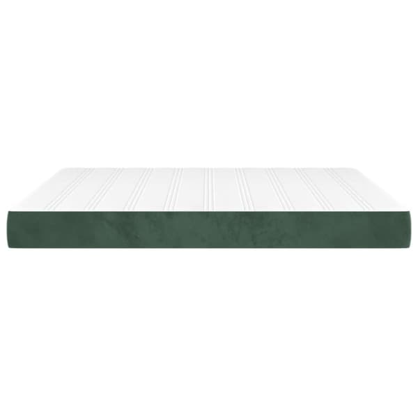 springmadras med pocketfjedre 180x200x20 cm fløjl mørkegrøn