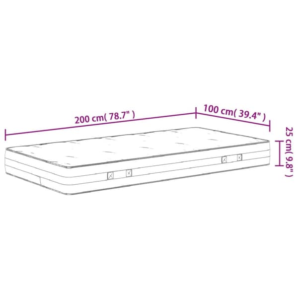 Pocketresårmadrass medium fast 100x200 cm