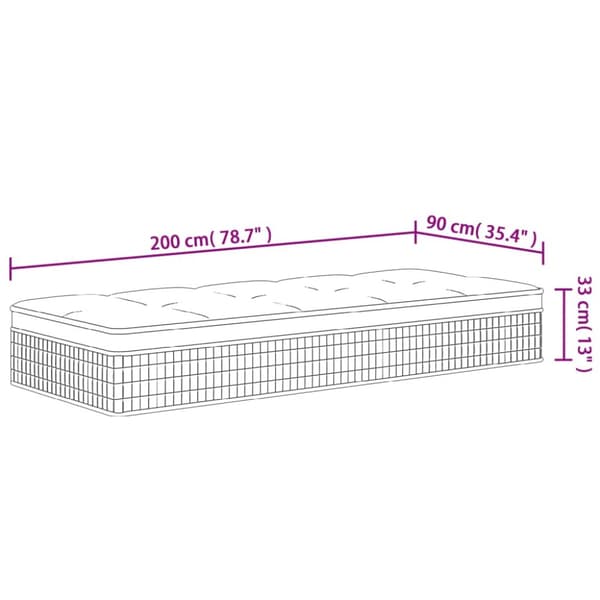 Pocketresårmadrass medium fast 90x200 cm