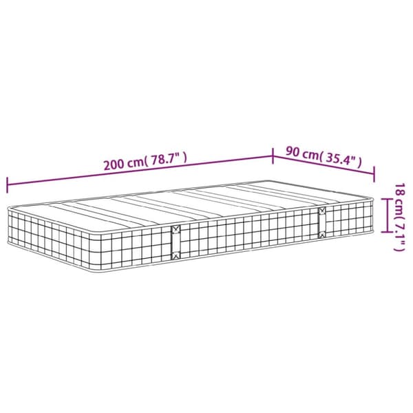 springmadras med bonellfjedre 90x200 cm medium