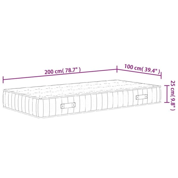 Pocketresårmadrass medium fast 100x200 cm