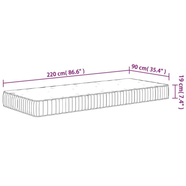 Pocketresårmadrass medium 90x220 cm