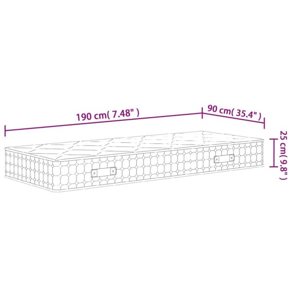springmadras med pocketfjedre 90x190 cm medium fast
