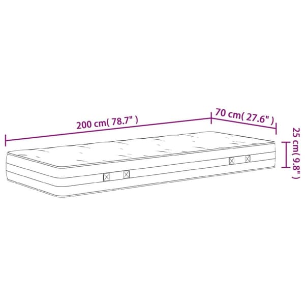 Pocketresårmadrass medium fast 70x200 cm