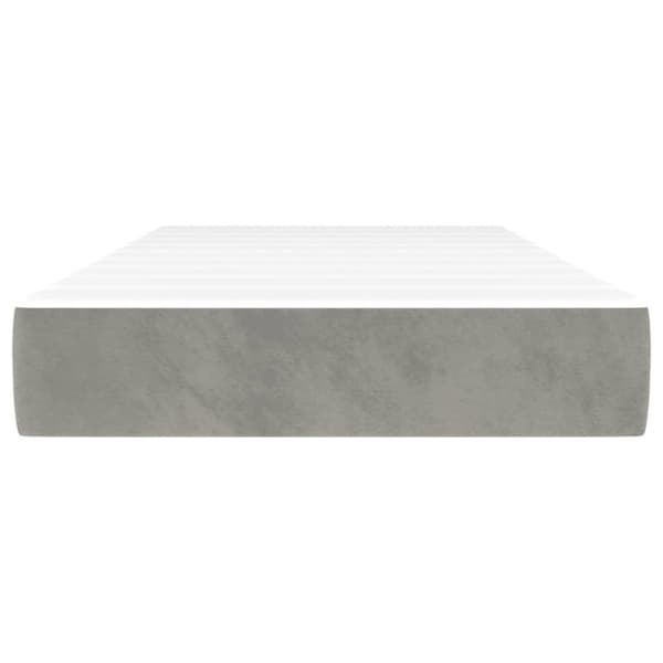 vidaXL Pocketresårmadrass ljusgrå 120x190x20 cm sammet