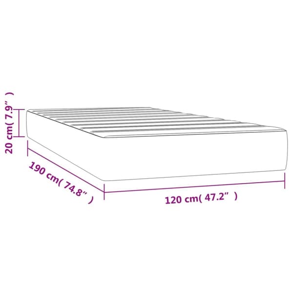 Pocketresårmadrass svart 120x190x20 cm tyg