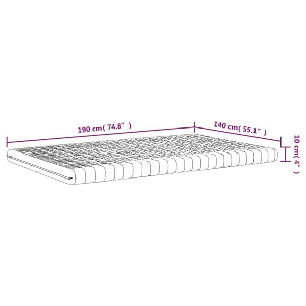 The Living Store skummadras 140x190 cm 7 zoner hårdhed 20 ILD hvid -  Madrasser