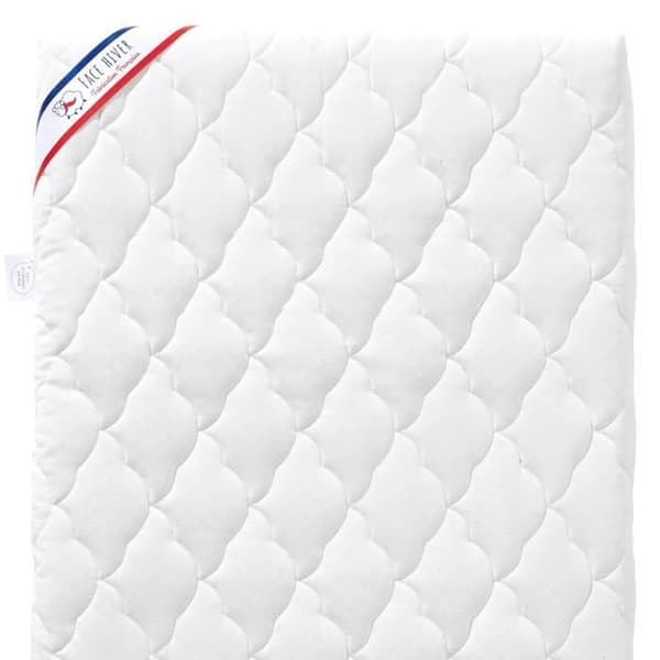 Luftkonditionerad babymadrass - 70x140x10 cm - Vändbar - Avtagbart överdrag - Antikvalster - Made in France