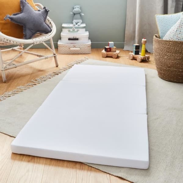 Baby resemadrass - Vikbar - 60x120x4 cm - Vikbar: Idealisk för extra sömn - Avtagbart överdrag