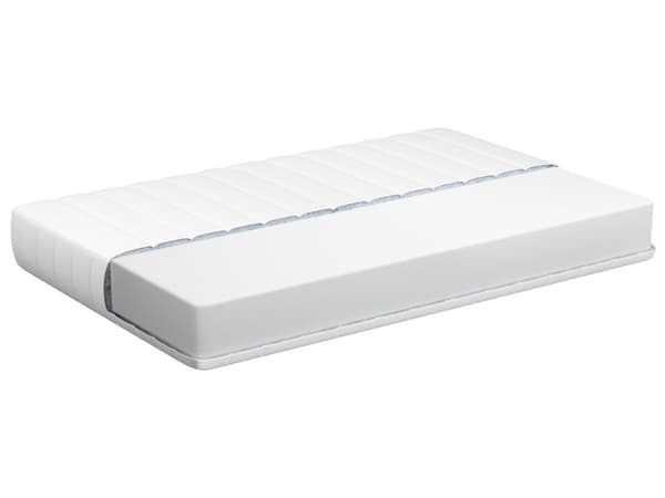 Skummadras hvid 90 x 200 cm polyesterstof aftagelig top lynlås medium-hård soveværelse