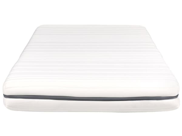 Skummadras hvid 90 x 200 cm polyesterstof aftagelig top lynlås medium-hård soveværelse