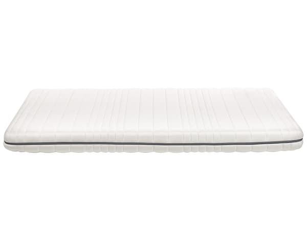 Skummadras hvid 140 x 200 cm polyesterstof aftagelig top lynlås medium-hård soveværelse