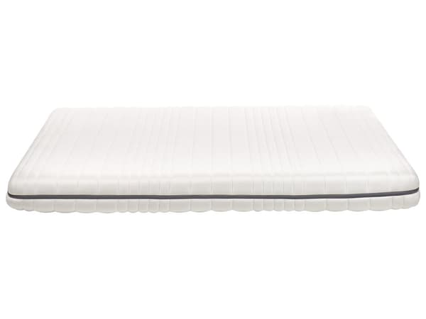 Skummadras hvid 180 x 200 cm polyesterstof aftagelig top lynlås medium-hård soveværelse