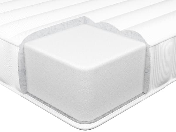 Skummadras hvid 80 x 200 cm polyesterstof aftagelig top lynlås medium-hård soveværelse