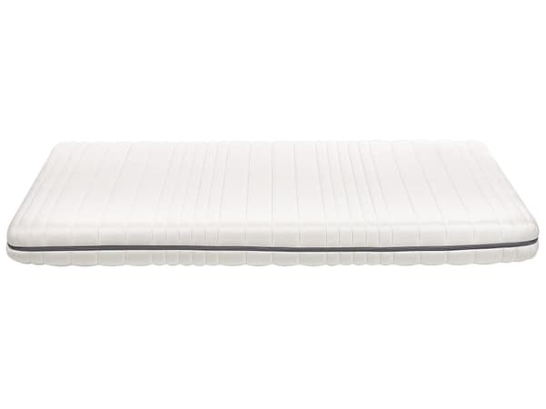Skummadras hvid 160 x 200 cm polyesterstof aftagelig top lynlås medium-hård soveværelse
