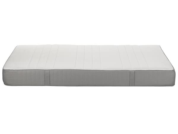 Madras Hvid Grå Polyester Skum 140 x 200 cm Skummadras til Trekvart Seng Memoryskum Medium