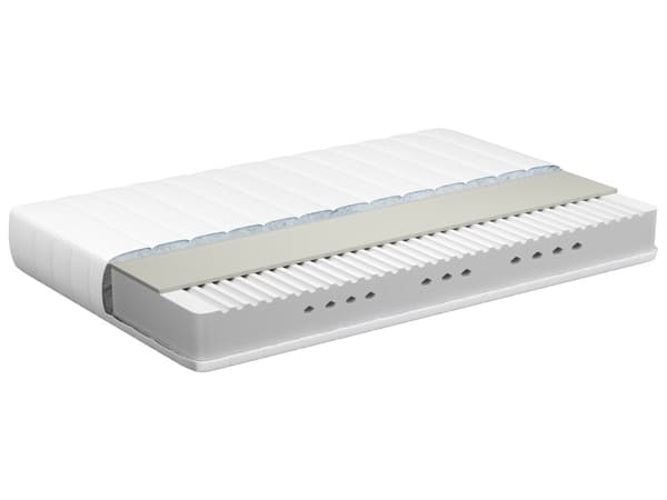 Madras Hvid Grå Polyester Skum 80 x 200 cm Skummadras til Børne Seng til Juniorseng Medium