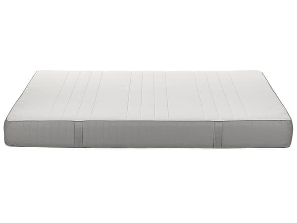 Madras Hvid Grå Polyester Skum 180 x 200 cm Skummadras til Dobbeltseng Medium