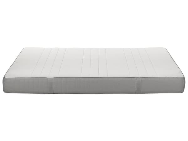 Madras Hvid Grå Polyester Skum Gel 160 x 200 cm Skummadras til Dobbeltseng Memoryskum Medium