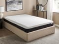 Miniatyrbillede 5 af 11: Madras Hvid Sort Polyester Skum Gel 140 x 200 cm Skummadras til Trekvart Seng Memoryskum Medium