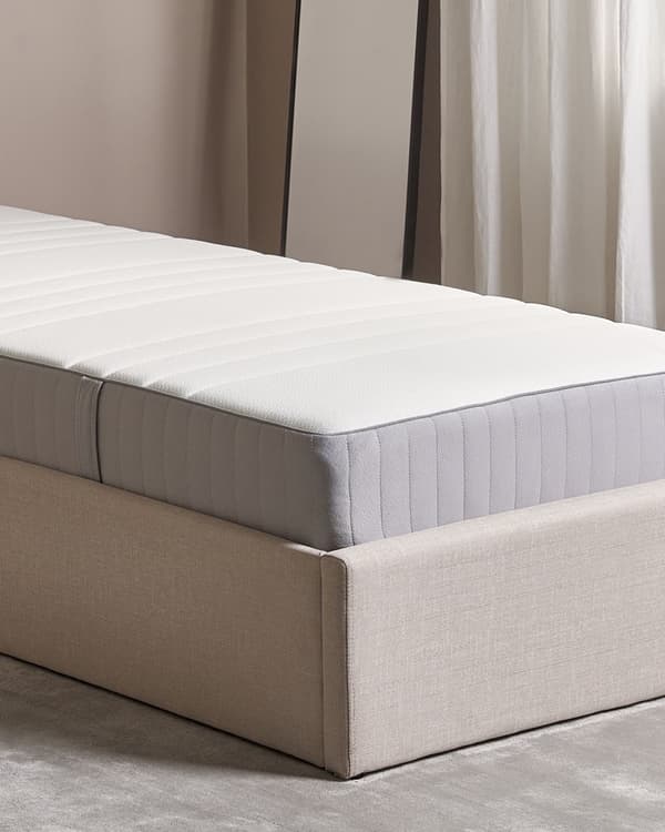 Madras Hvid Grå Polyester Skum 90 x 200 cm Skummadras til Børn Seng Memoryskum til Juniorseng Fast