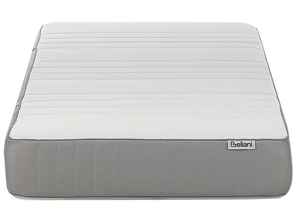 Madras Hvid Grå Polyester Skum 90 x 200 cm Skummadras til Børn Seng Memoryskum til Juniorseng Fast