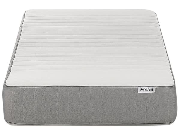 Madras Hvid Grå Polyester Skum 80 x 200 cm Skummadras til Børn Memoryskum Seng til Juniorseng Medium