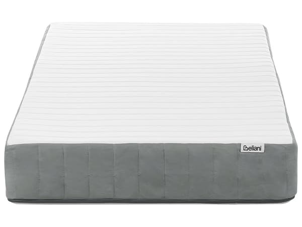 Springmadras Grå Hvid Polyester 90 x 200 cm Madras med Pocketfjedre til Børn Seng til Juniorseng Medium