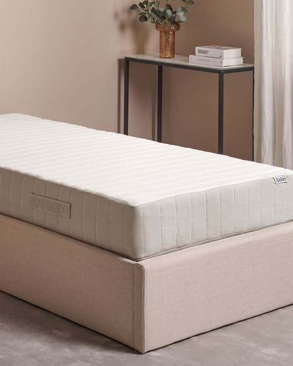 Springmadras Beige Hvid Polyester 90 x 200 cm Madras med Pocketfjedre til Børn Seng til Juniorseng Medium