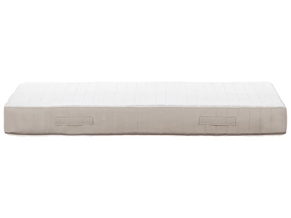 Springmadras Beige Hvid Polyester 90 x 200 cm Madras med Pocketfjedre til Børn Seng til Juniorseng Medium