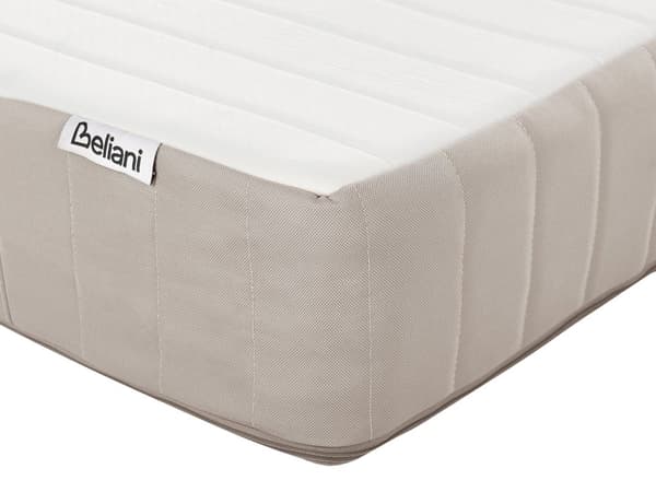 Springmadras Beige Hvid Polyester 90 x 200 cm Madras med Pocketfjedre til Børn Seng til Juniorseng Medium