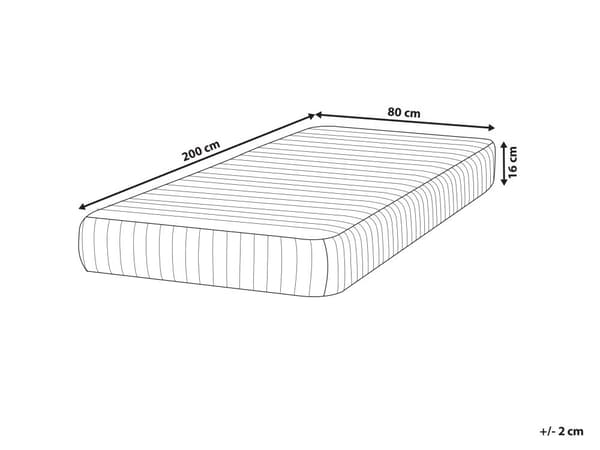 Springmadras 80 x 200 cm enkeltperson lille 7-zoners polyesterfasthed enkeltseng
