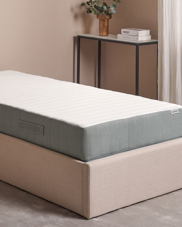 Springmadras Grå Hvid Polyester 90 x 200 cm Madras med Pocketfjedre til Børn Seng til Juniorseng Fast