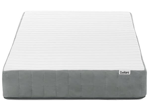 Springmadras Grå Hvid Polyester 90 x 200 cm Madras med Pocketfjedre til Børn Seng til Juniorseng Fast