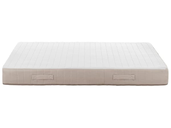 Springmadras Grå Hvid Polyester 160 x 200 cm Madras med Pocketfjedre til Dobbeltseng Fast
