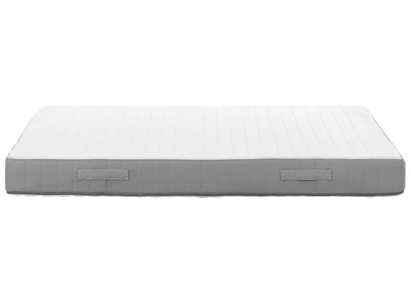 Springmadras Grå Hvid Polyester 140 x 200 cm Madras med Pocketfjedre Trekvart Seng Fast