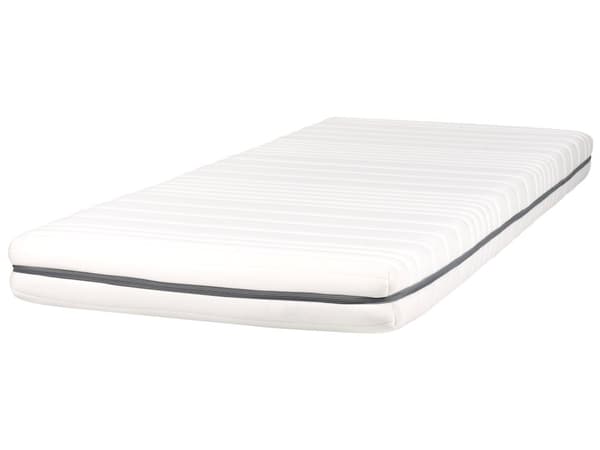 Vaahtomuovipatja valkoinen 90 x 200 cm polyesteri kangas irrotettava päällinen vetoketju keskikova