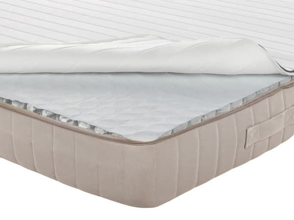 Pussijousitettu patja 90 x 200 cm keskikova kahvoilla irrotettava päällinen yhdelle hengelle lateksitäytteellä