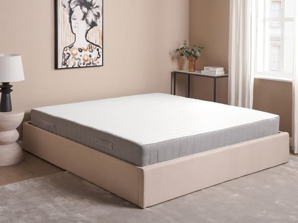 Pussijousitettu patja 180 x 200 cm kova kahvoilla irrotettava päällinen kahdelle hengelle lateksitäytteellä