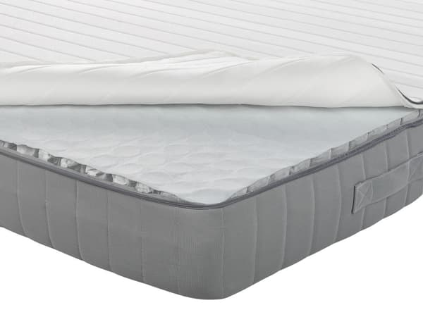 Pussijousitettu patja 90 x 200 cm kova kahvoilla irrotettava päällinen yhdelle hengelle lateksitäytteellä